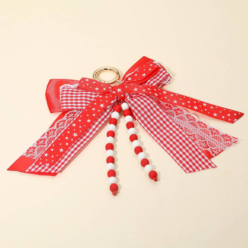 Game Day School Spirit Bow Bag Charm / Keychain