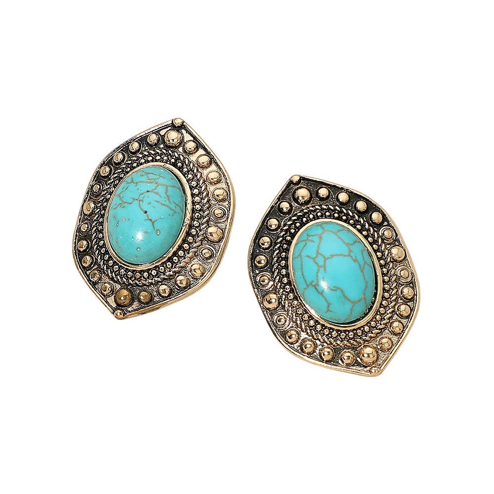 Boho Turquoise Stone Earrings