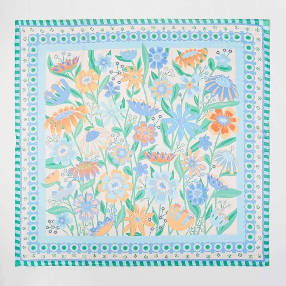 Assorted Flower Print Square Bandana Scarf