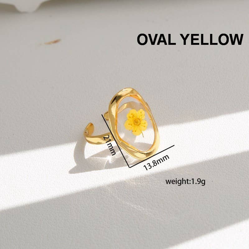 18K STAINLESS STEEL FLORAL RINGS