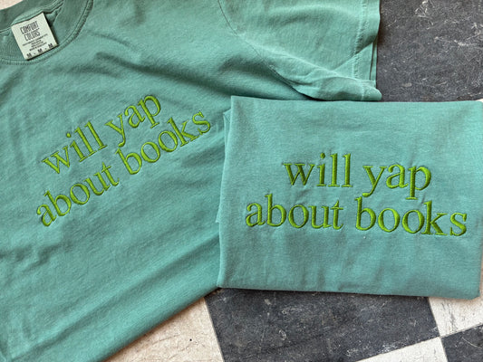 Will Yap About Books Embroidered Tee