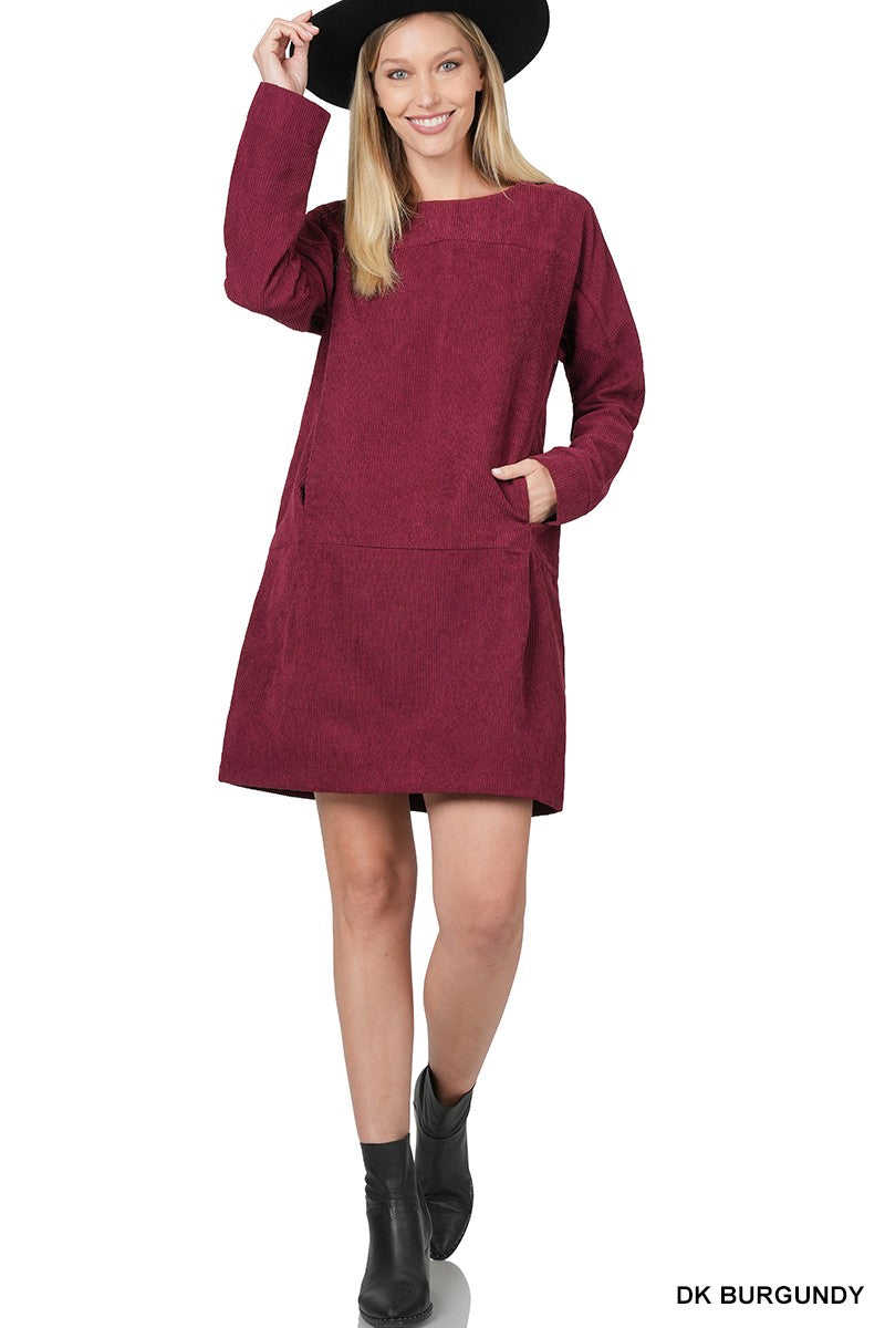 Corduroy Relaxed Mini Dress