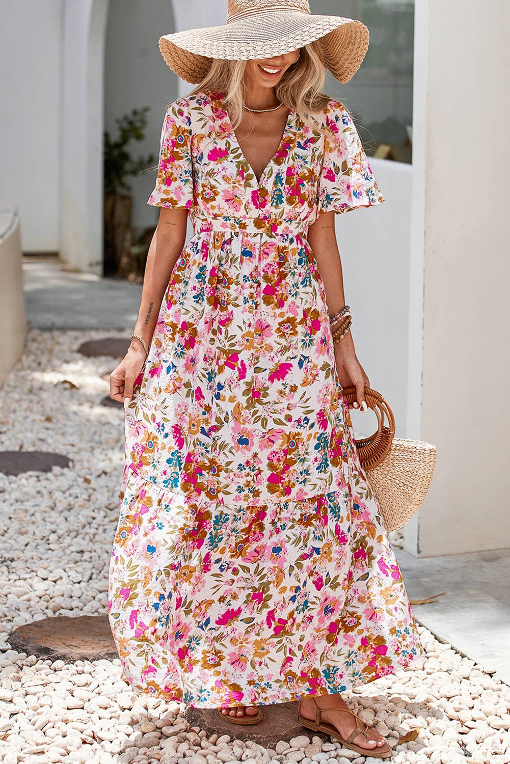 Bright Floral Maxi Dress