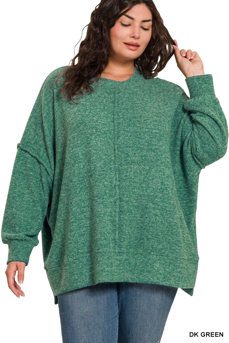 Brushed Melange Hacci Oversized Sweater
