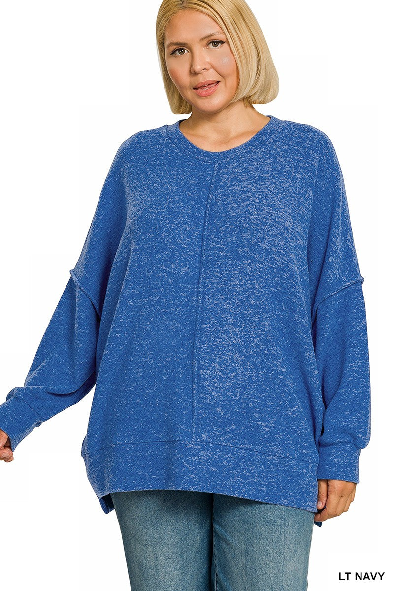 Brushed Melange Hacci Oversized Sweater