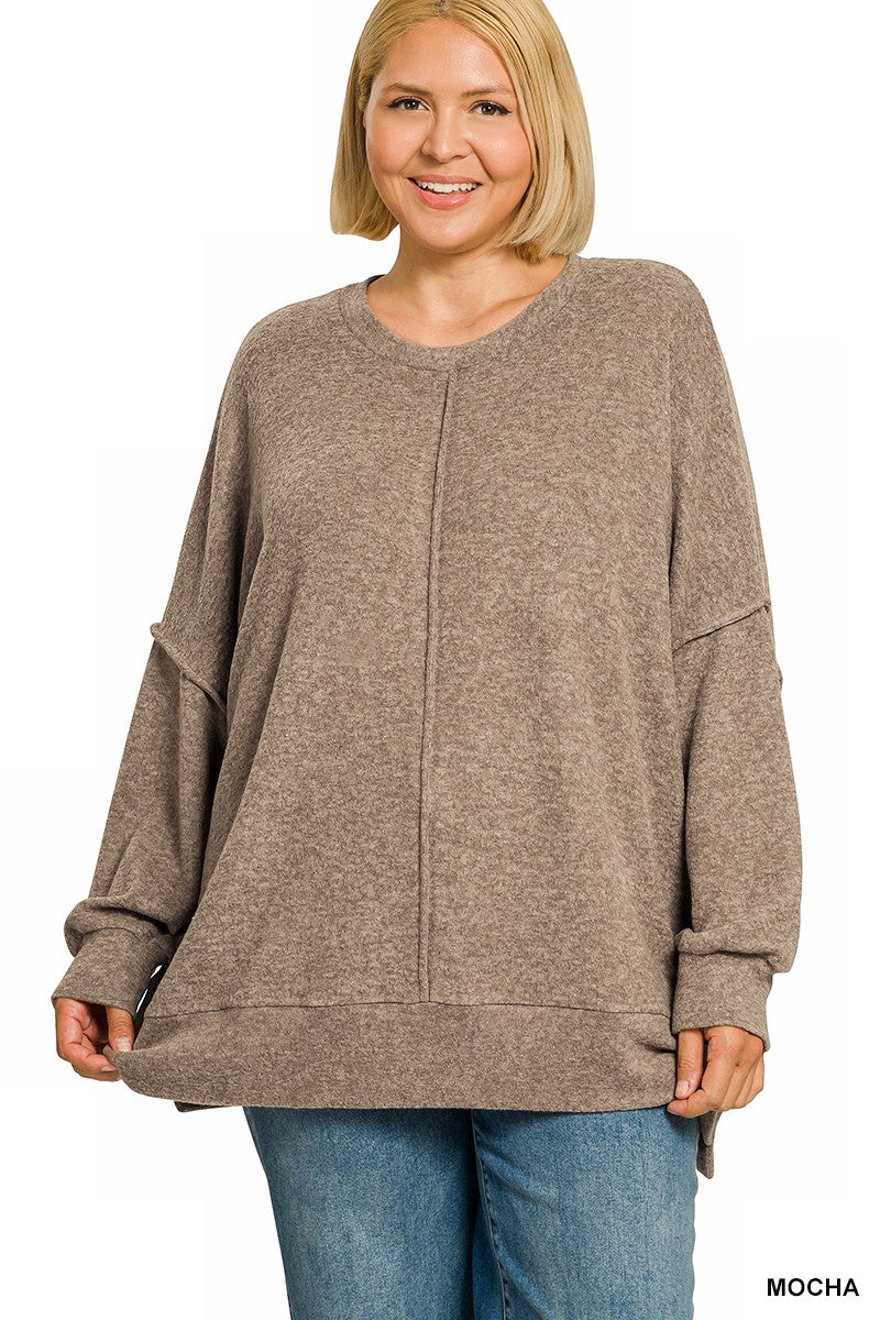 Brushed Melange Hacci Oversized Sweater