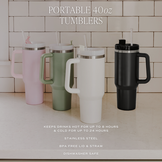 40 oz Stainless Steel Travel Tumbler