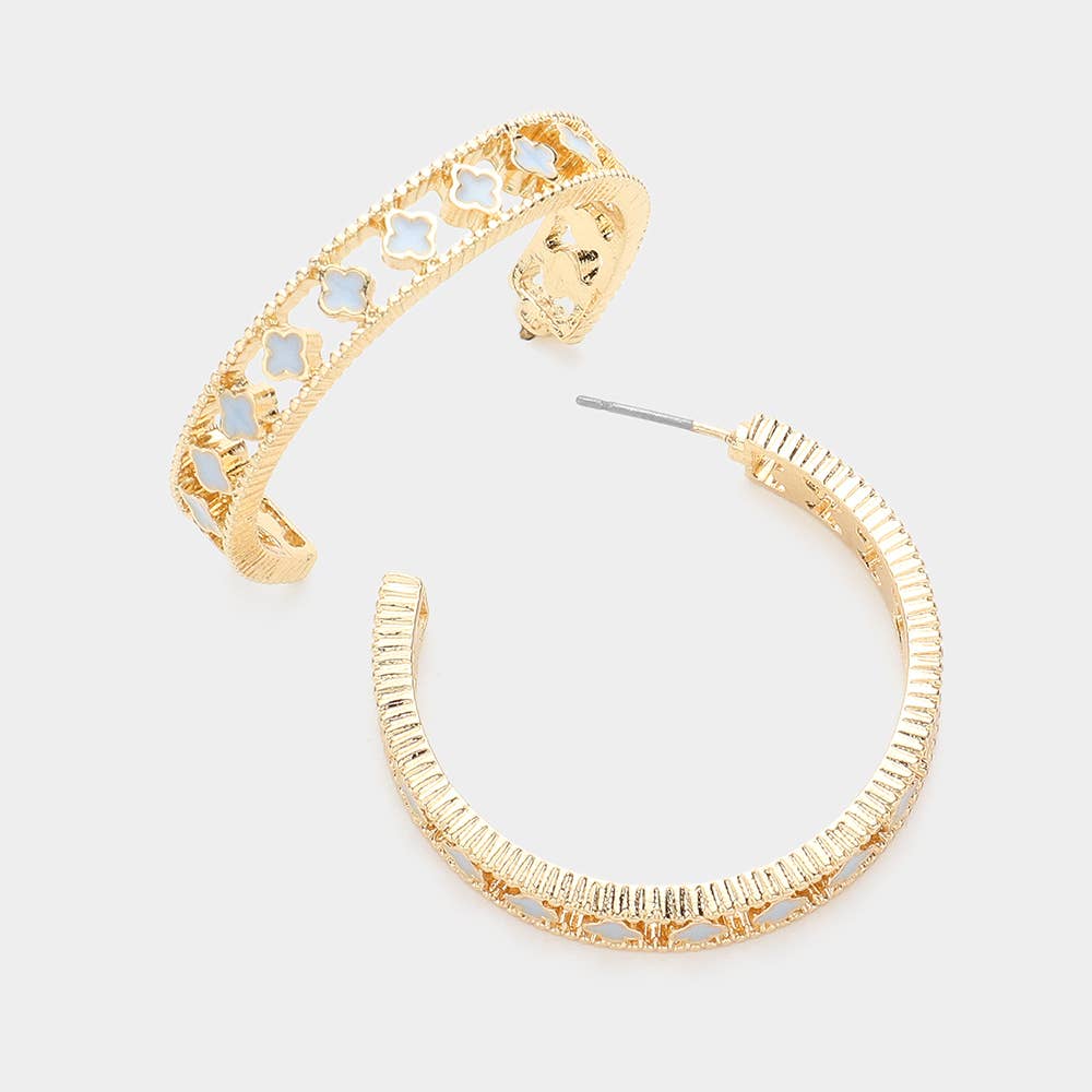 Quatrefoil Pointed Hoop Earrings