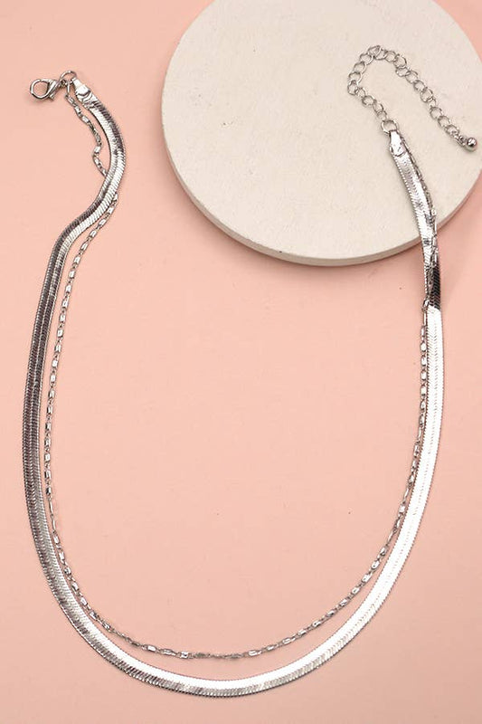 DOUBLE SNAKE AND LARGO CHAIN NECKLACE | 31N21203