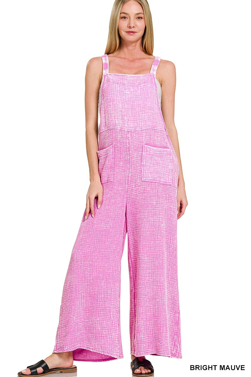Washed Double Gauze Overalls