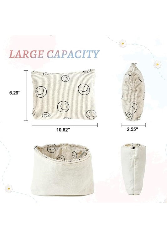 Smiley Face Pouch Zipper Bag