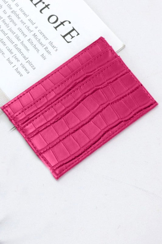 Faux Croc Leather  Card Holder Wallet