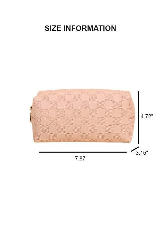Monochrome Checker Pouch Bag