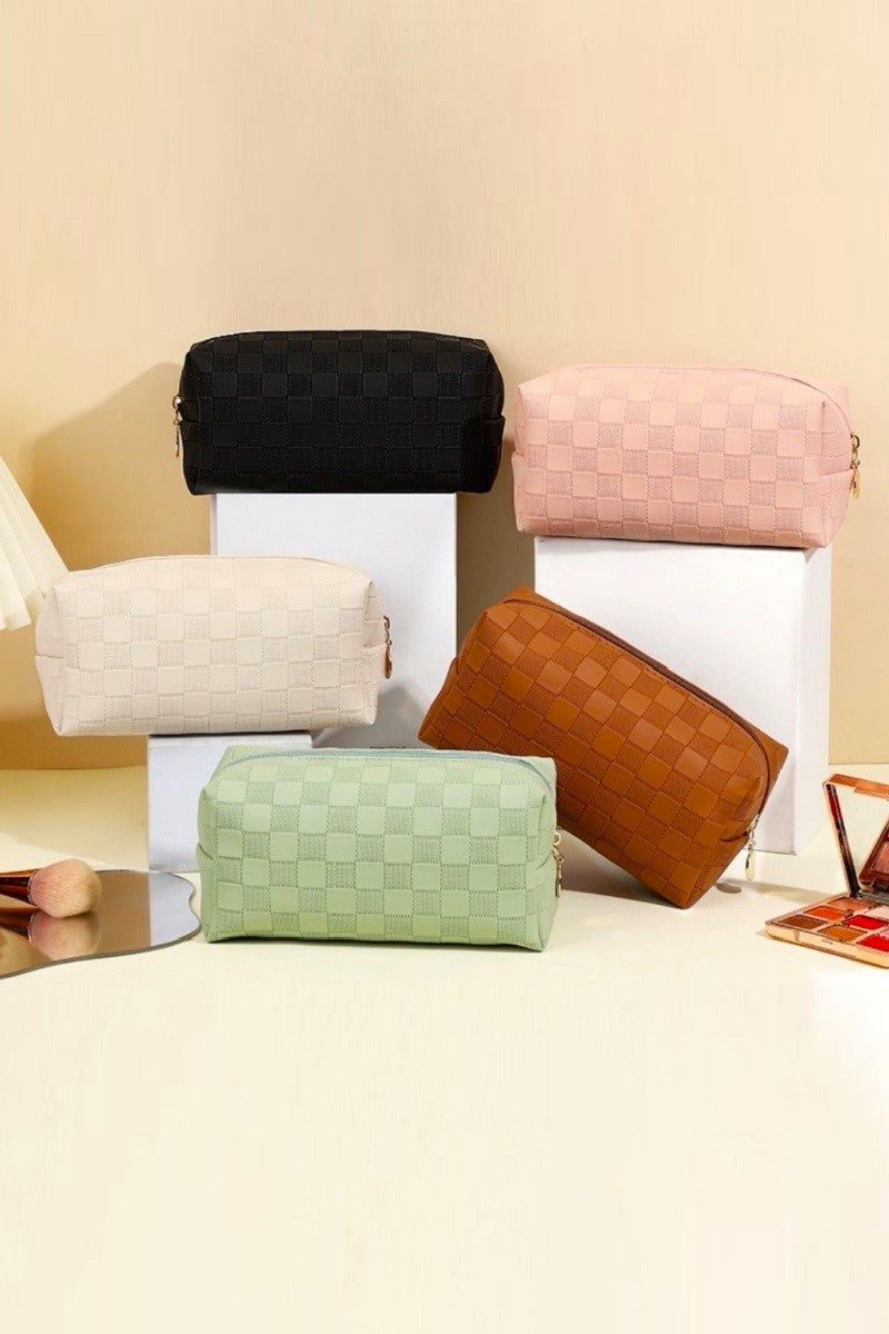Monochrome Checker Pouch Bag