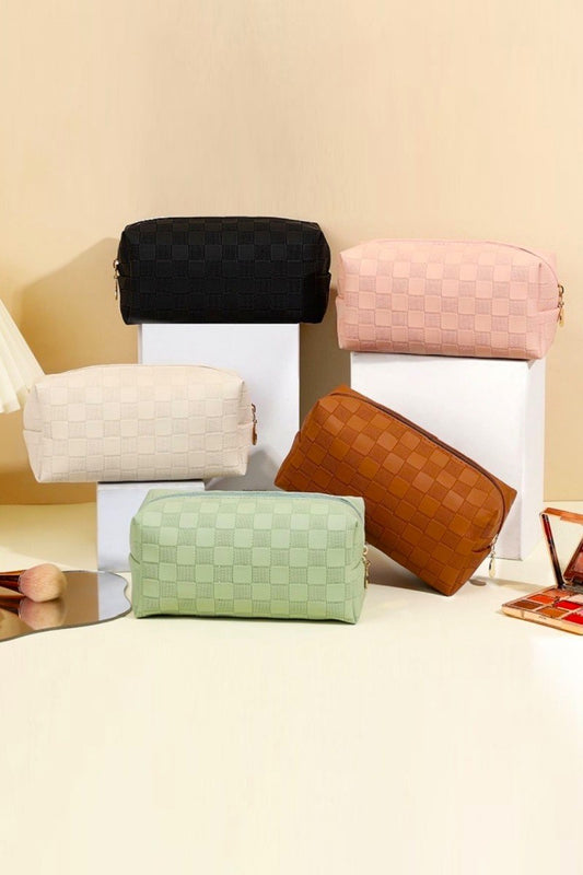 Monochrome Checker Pouch Bag