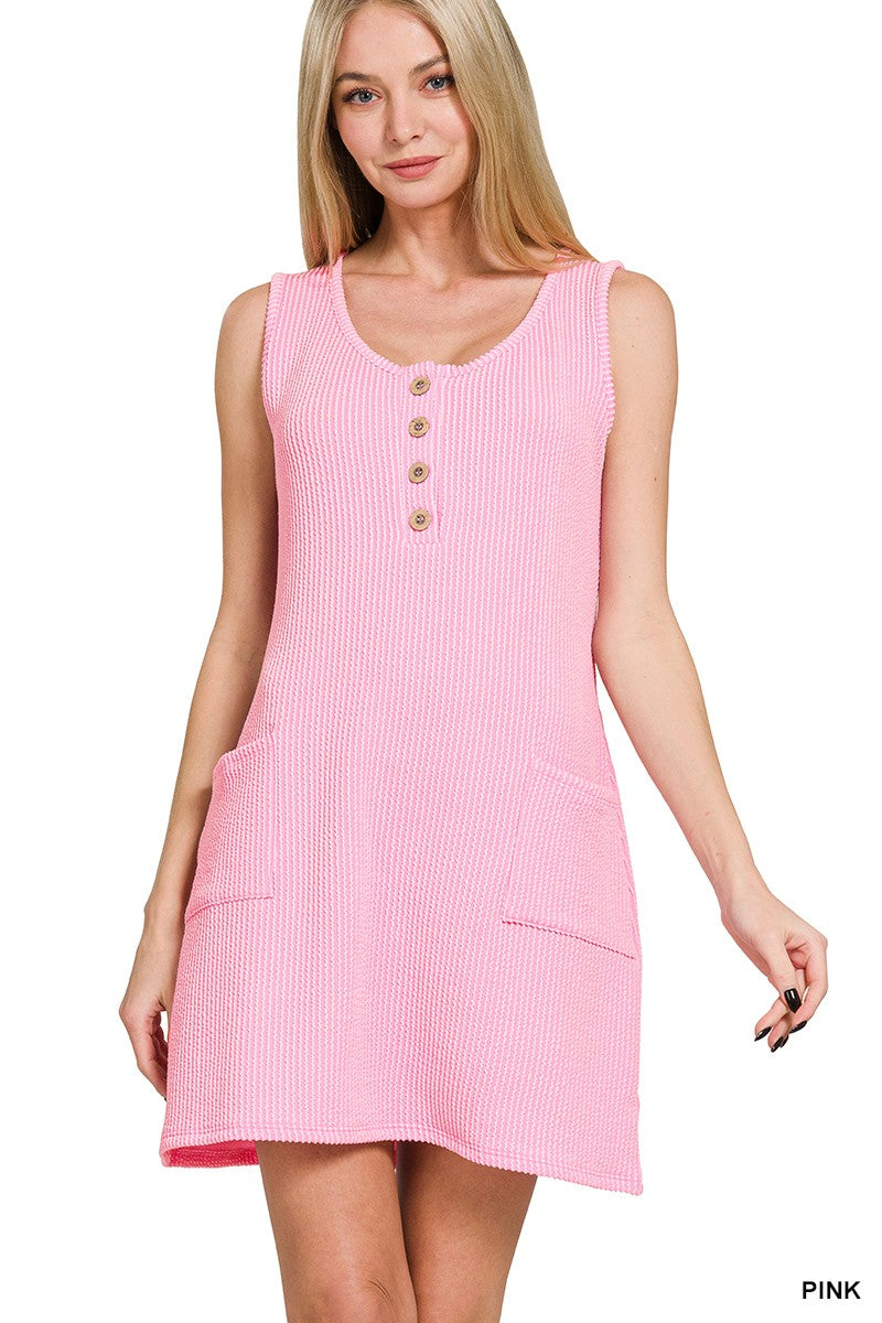 Corded Rib Sleeveless Mini Dress