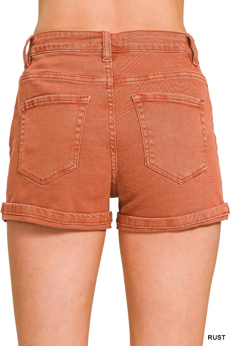 5 Pocket Cuffed Shorts