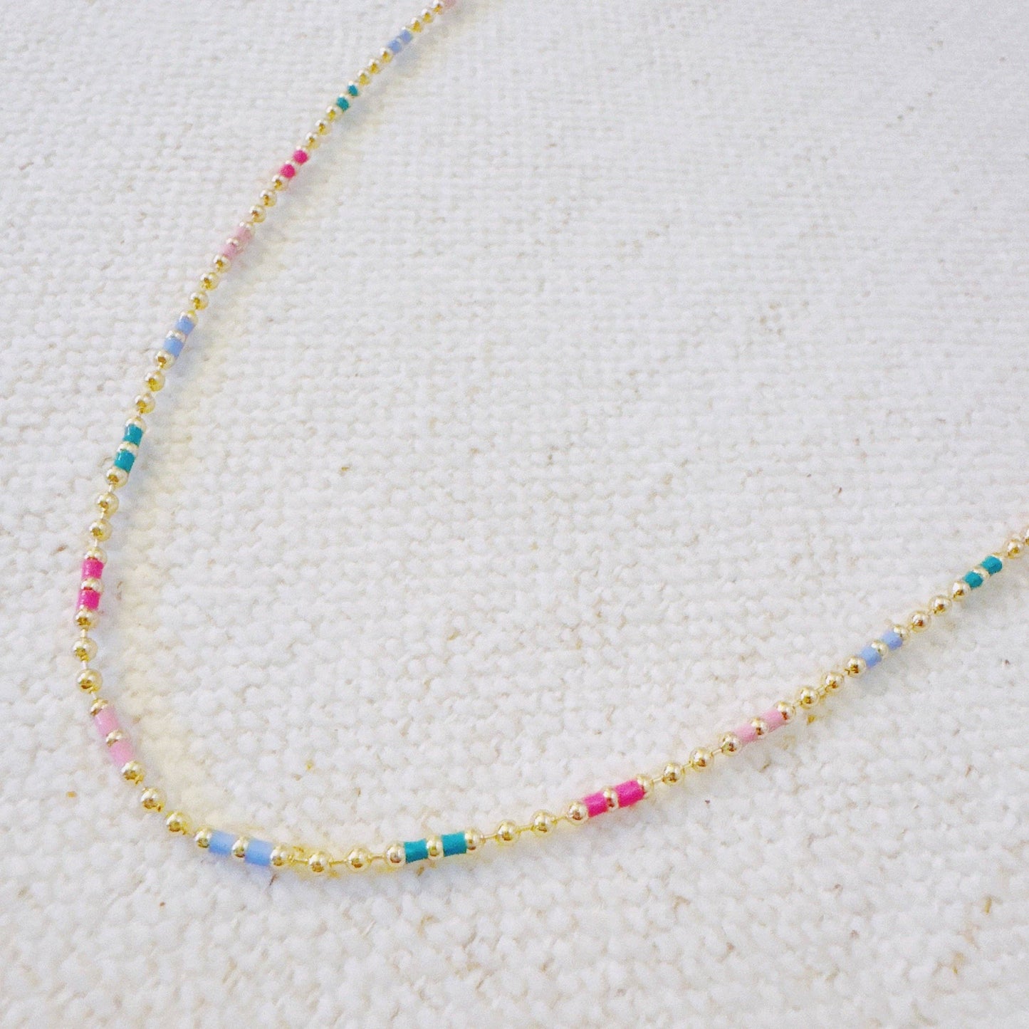 Color Pop Chain Necklace – Dainty Beaded Chain