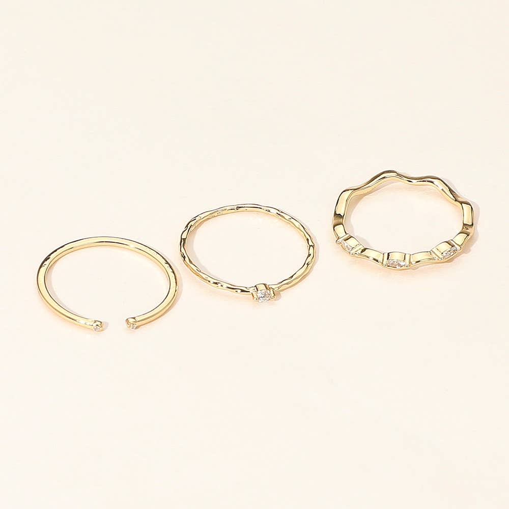 Dainty Stackable 3 Piece Ring Set