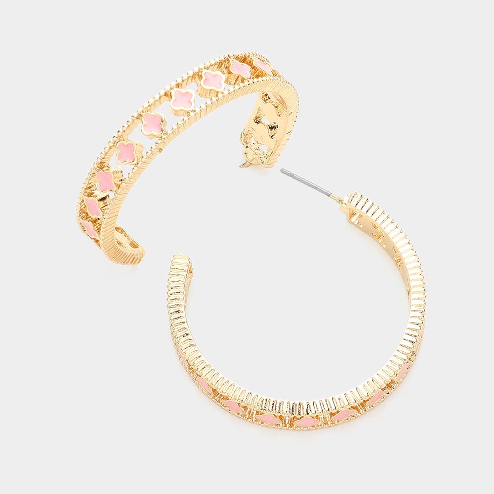 Quatrefoil Pointed Hoop Earrings