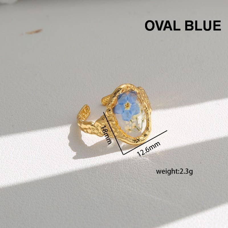 18K STAINLESS STEEL FLORAL RINGS