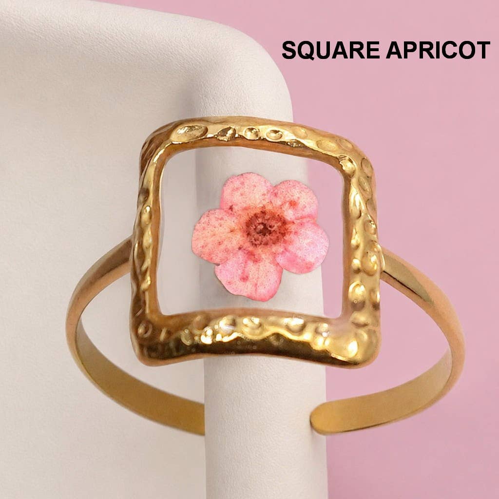 18K STAINLESS STEEL FLORAL RINGS