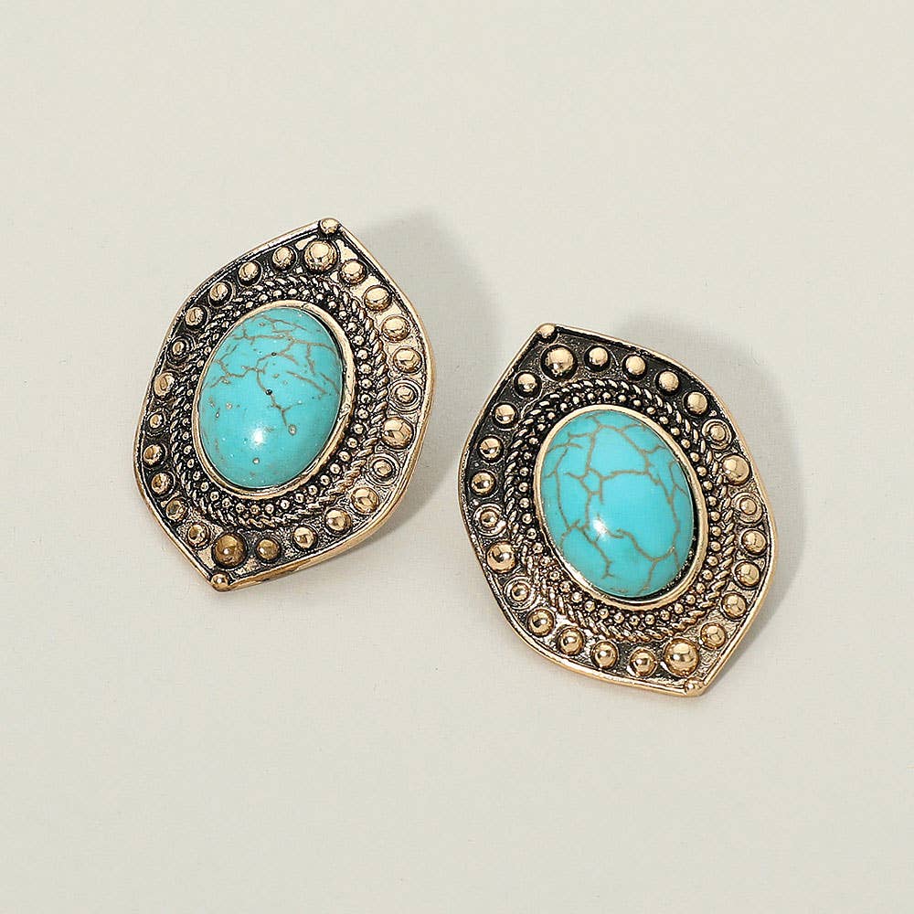 Boho Turquoise Stone Earrings