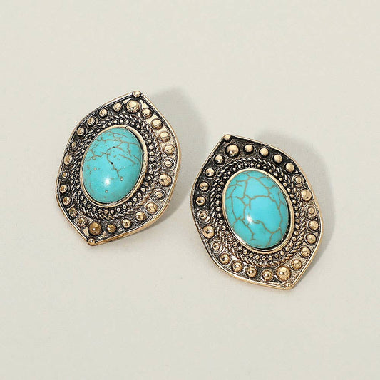 Boho Turquoise Stone Earrings