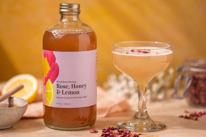 Rose Honey Lemon Cocktail Mixer and Mocktail Mixer, 16 fl oz