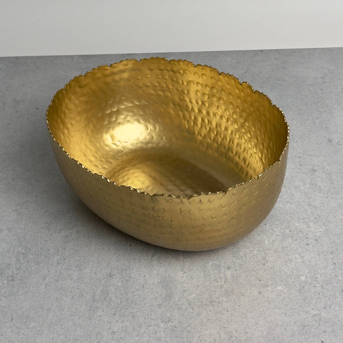 Gold Oval Hammered Bowl