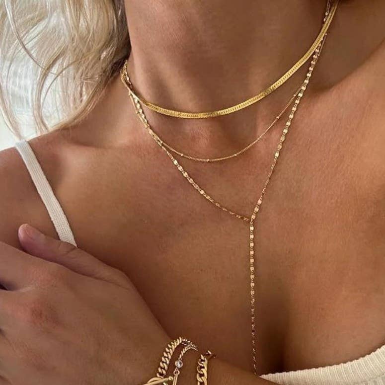 18K STAINLESS STEEL Y NECKLACE