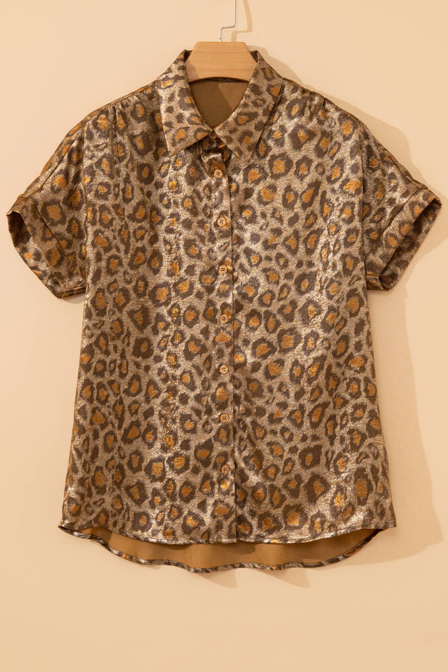 Gold Metallic Leopard Top