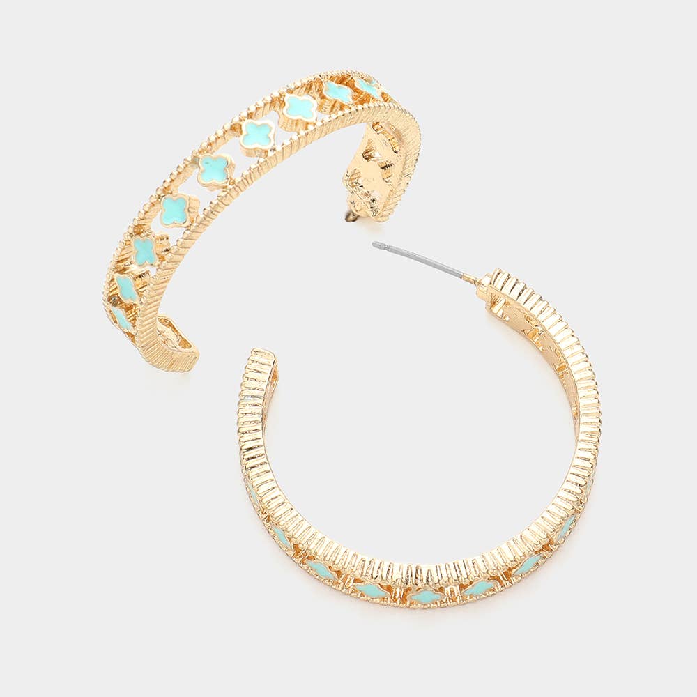 Quatrefoil Pointed Hoop Earrings