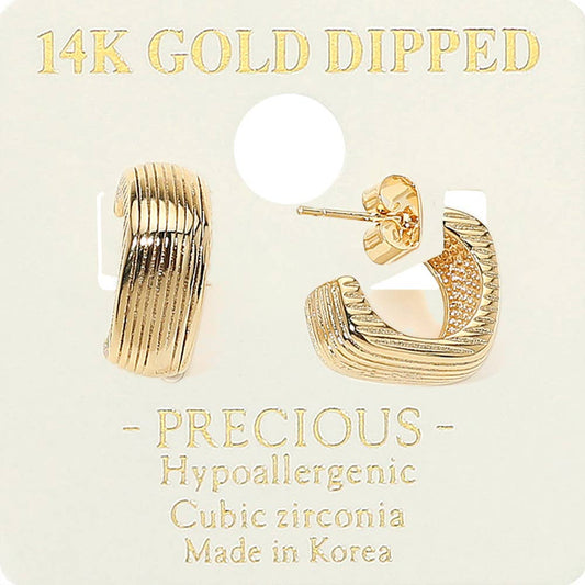 14K Gold Dipped Square Hoop Earrings