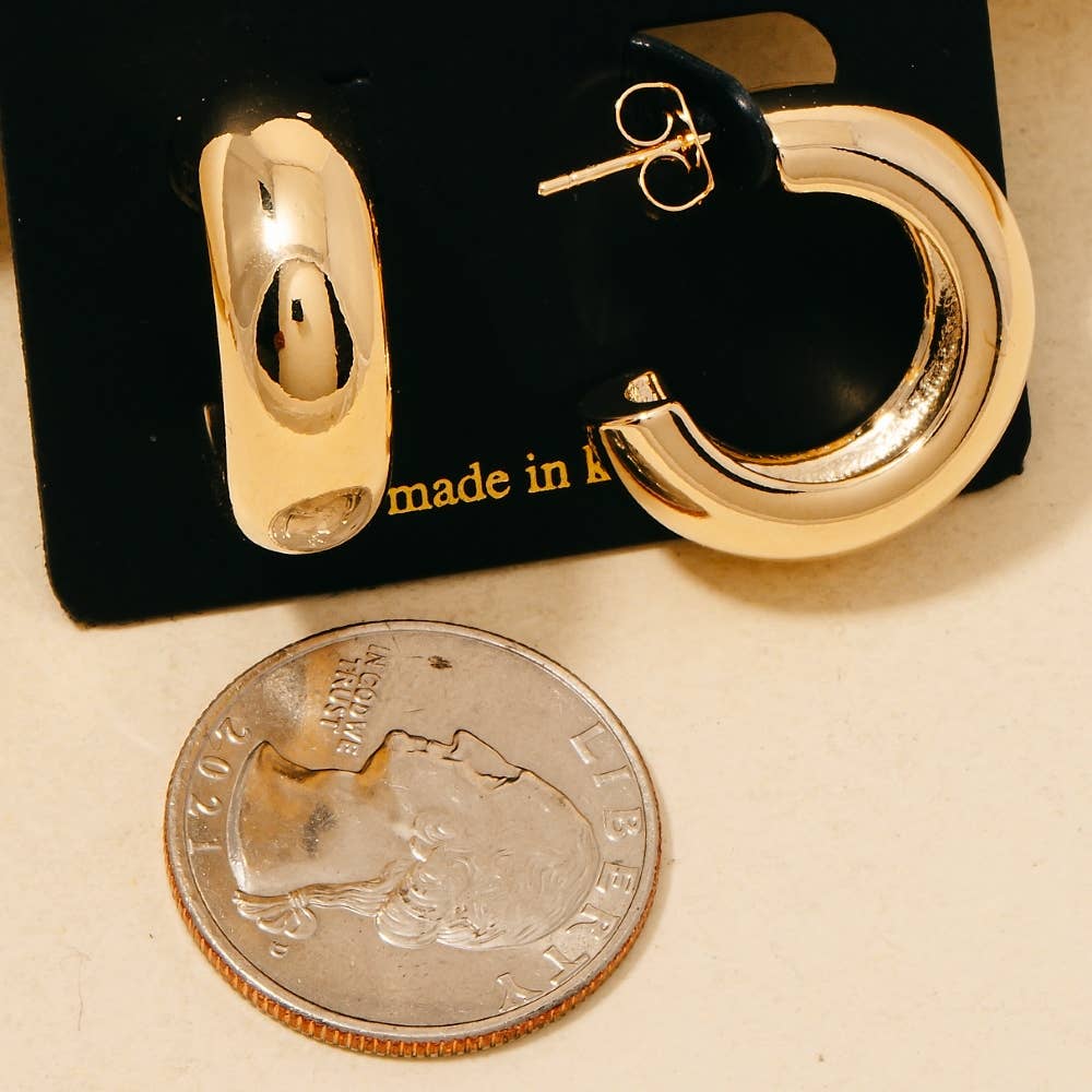 Thick Metallic Tube Hoop Earrings