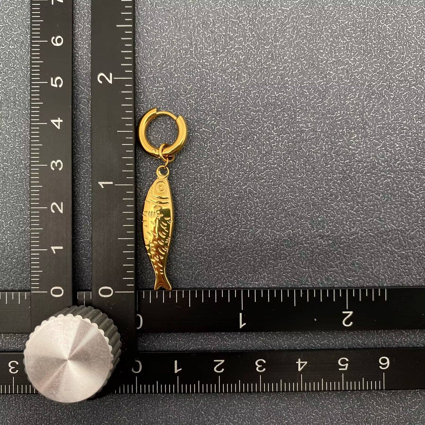 18K Sardine Drop Huggie Earrings