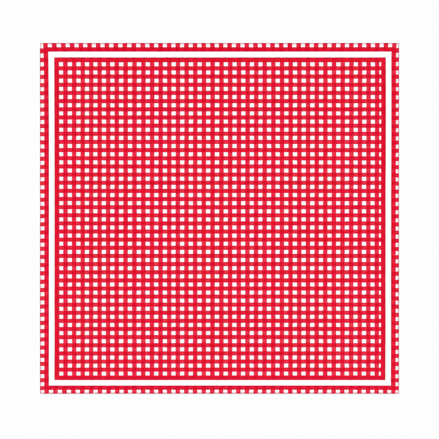 Picnic Red Gingham Satin Silk Square Scarf