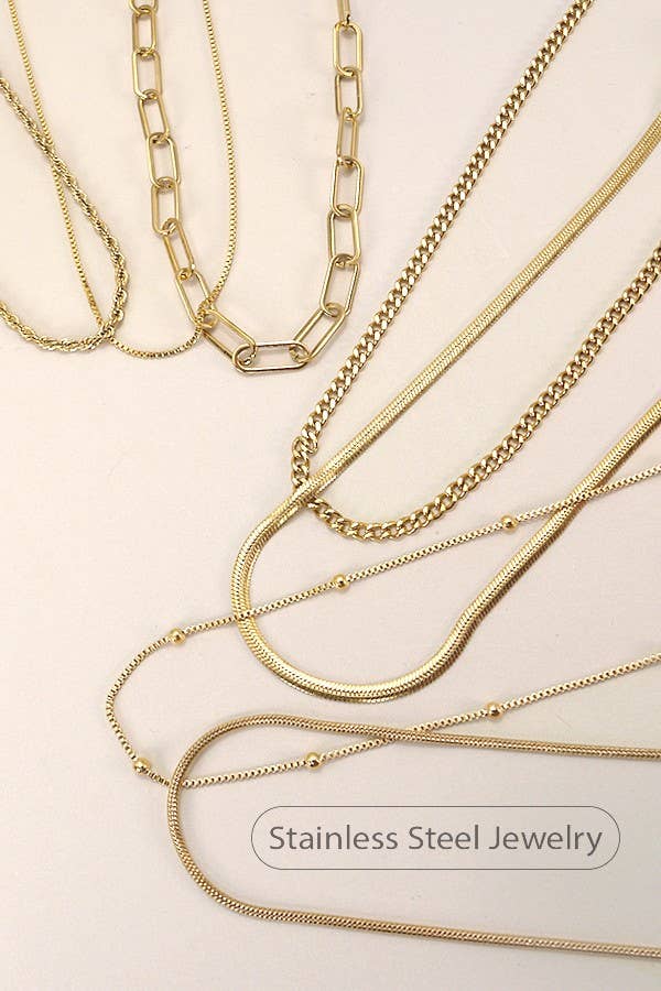 STAINLESS STEEL BOX NECKLACE