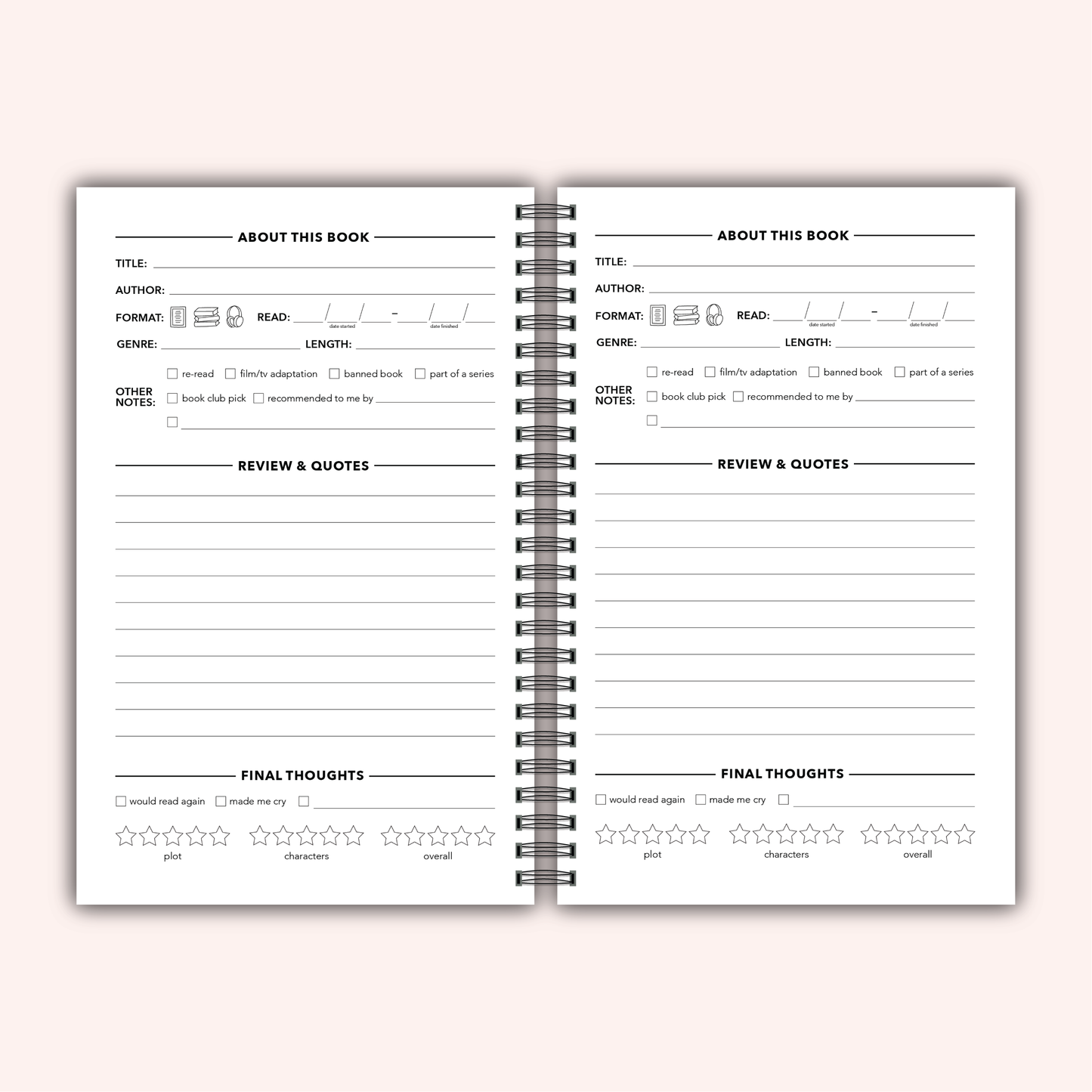 Read More Books Reading Log Journal | Book Review Tracker