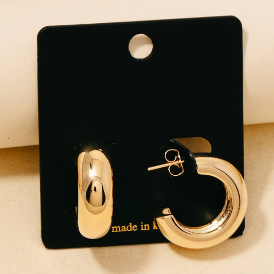 Thick Metallic Tube Hoop Earrings