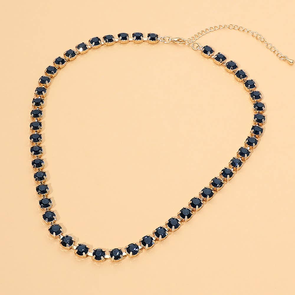 Round Stone Link Necklace