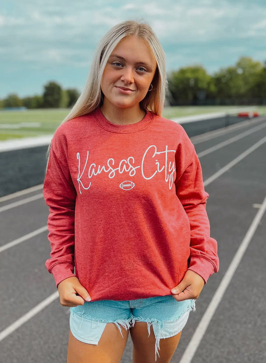 Kansas City + Football Icon Crewneck Sweatshirt