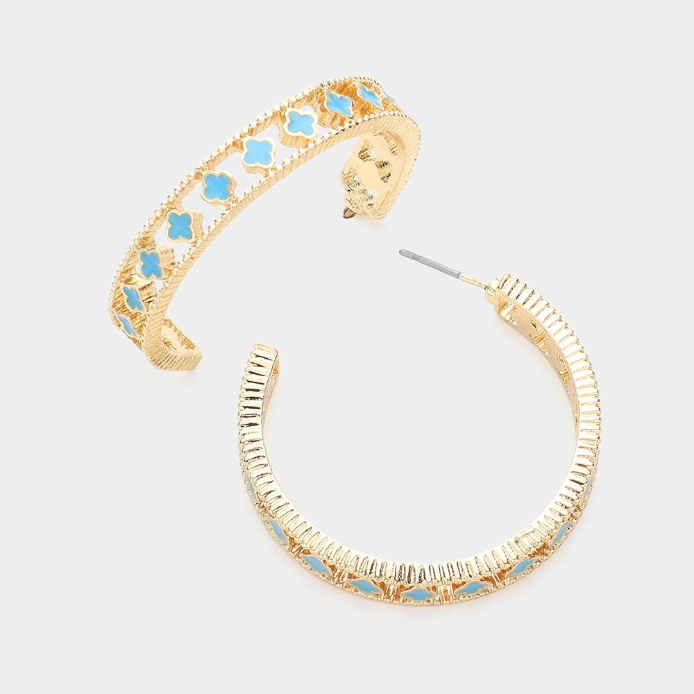 Quatrefoil Pointed Hoop Earrings