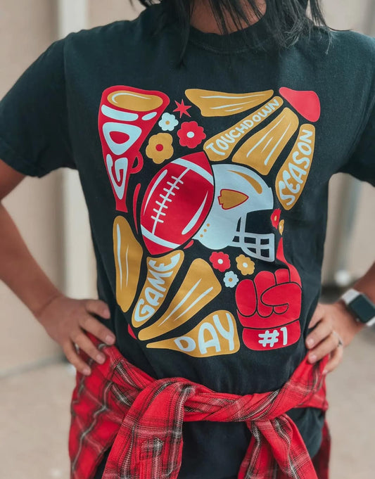 KC Football Retro Floral Graphic Tee