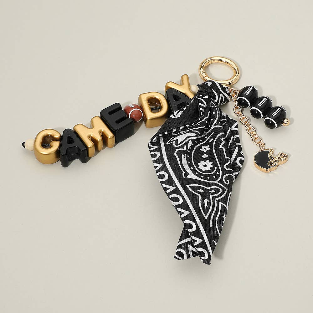 GAMEDAY Football Helmet Charm Bandana Fabric Scarf Keychain Bag Charm