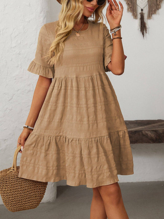 A-Line Tiered Flowy Mini Dress