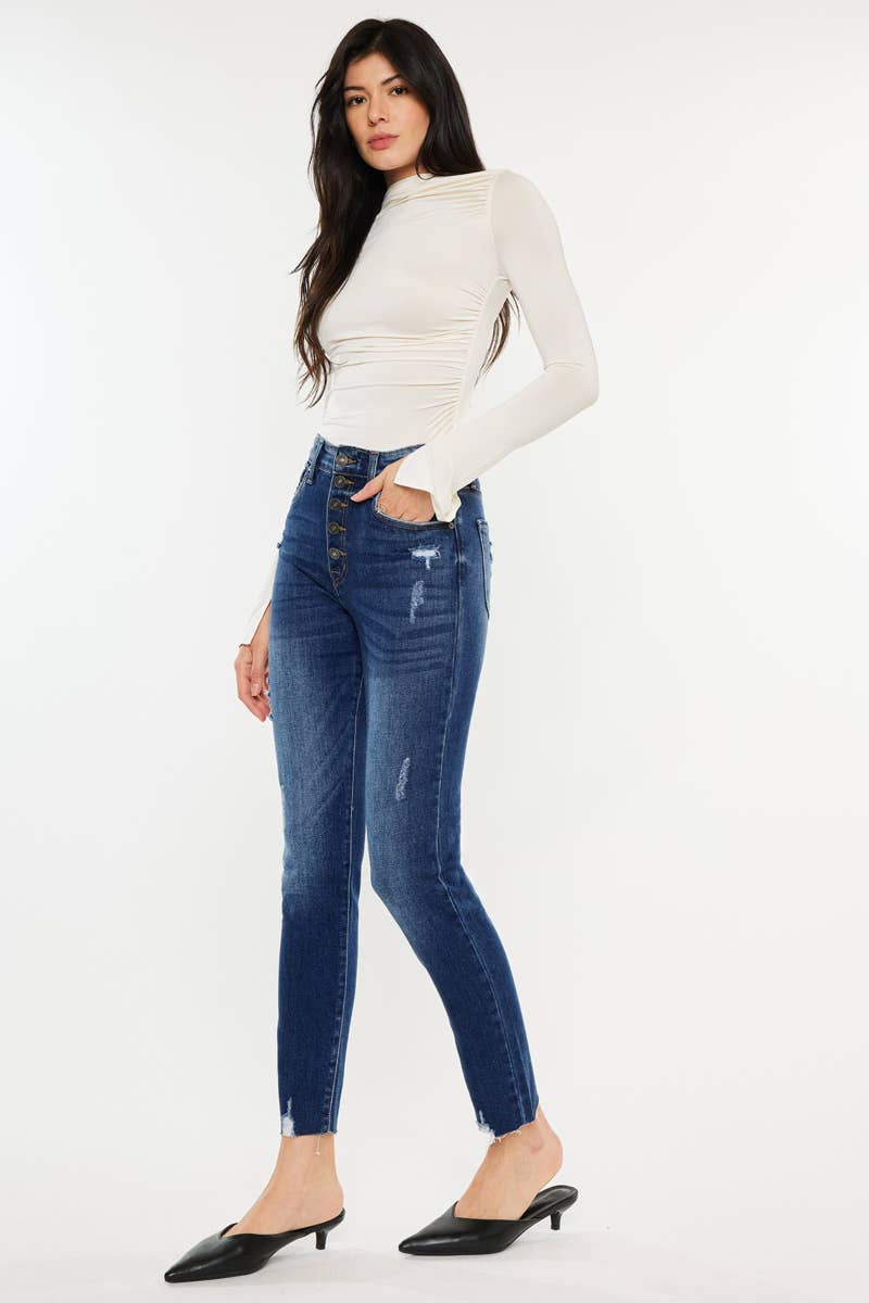Kan Can High Rise Mid-Wash Skinny KC2502M