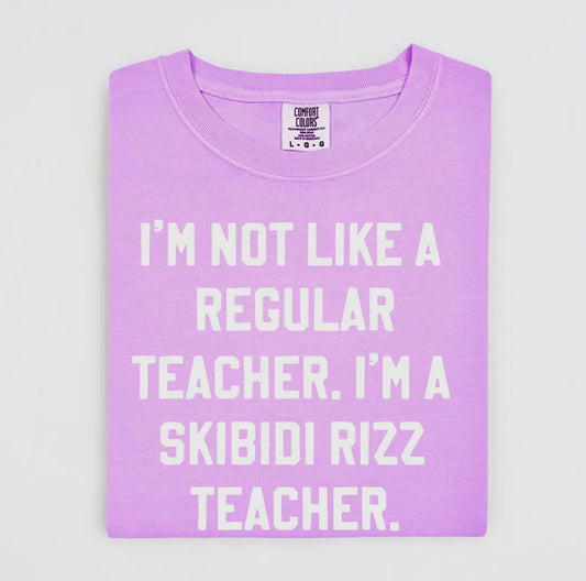 Skibidi Rizz Teacher/Mom Comfort Colors Graphic Tee