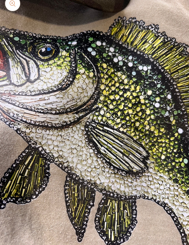 Faux Rhinestone Bass Fishing Comfort Colors Tee