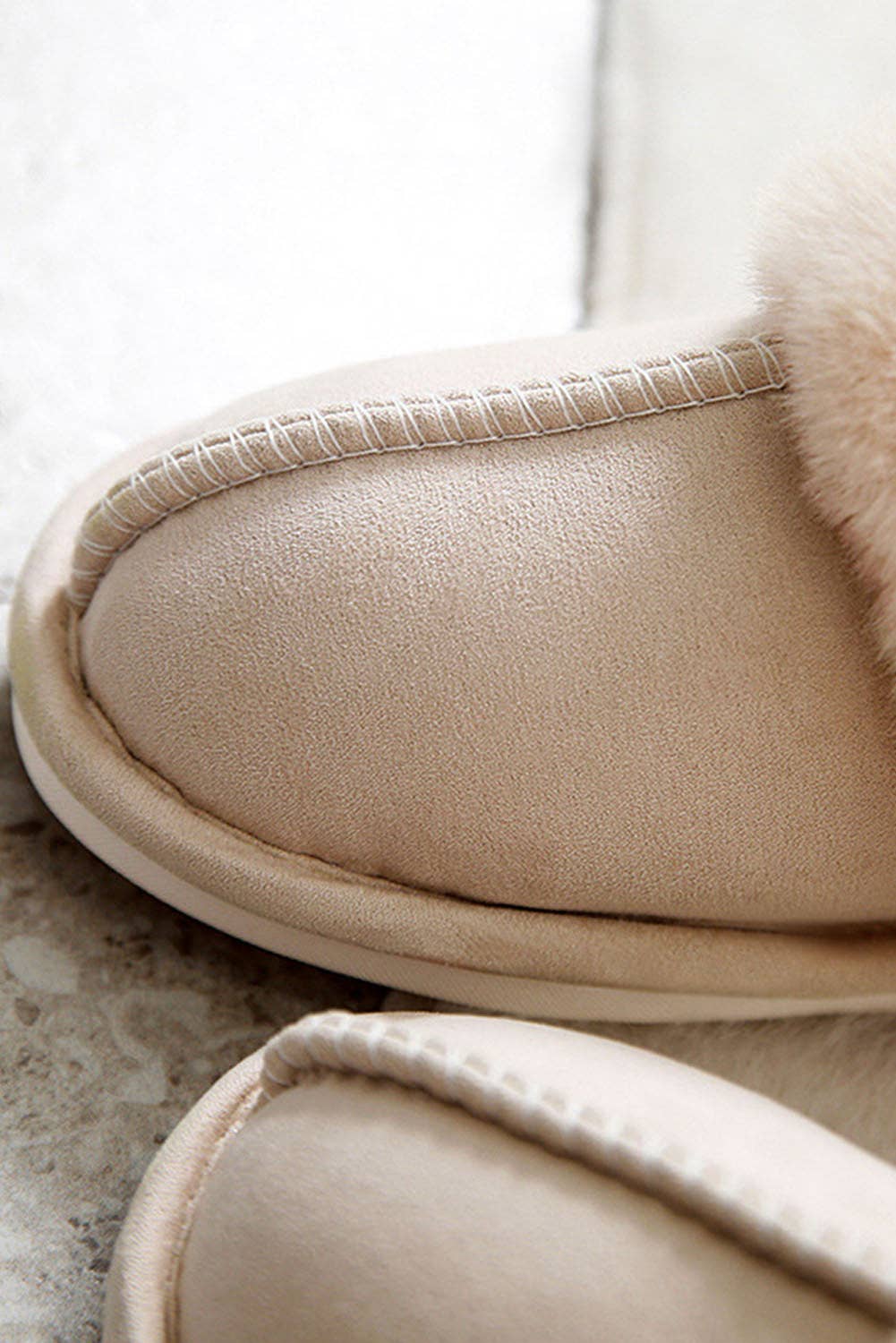 Faux Suede Plush Lined Slippers
